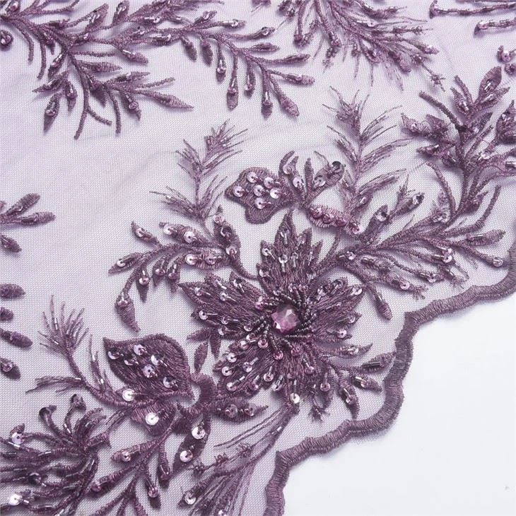 Customized Beaded Lace Fabric