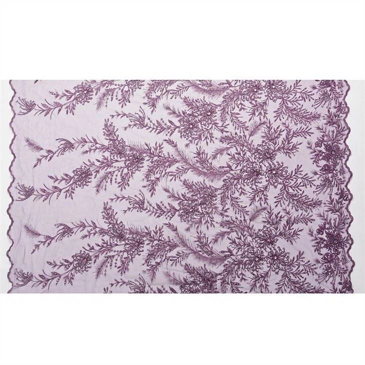 China Beaded Lace Fabric factory