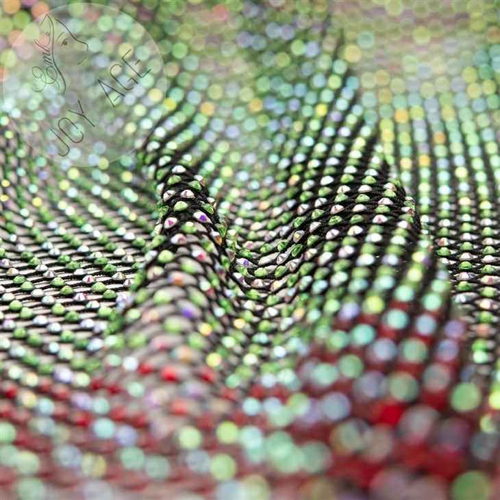 Fishing Net Tulle With Diamond Beaded Fabric