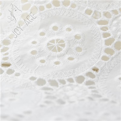 Cotton Circle Design Eyelet Guipure Lace Durable Soft Woven Cotton Embroidery Fabric