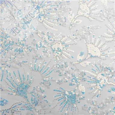 Beaded Embroidery Lace Bridal Fabrics For Wedding Dress